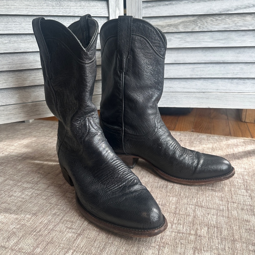 Tecovas 1017 “The Jasper” sz 10.5 D Smooth ostrich black leather